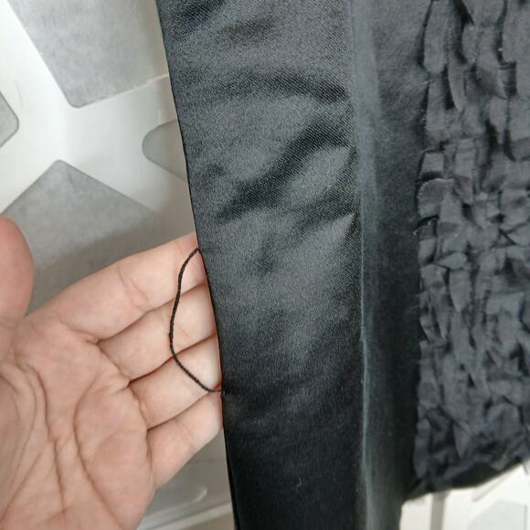 Kate Spade Black Silk Ruffle Blouse Womens 4 CorpCore Office Work Career Classy - Picture 5 of 10